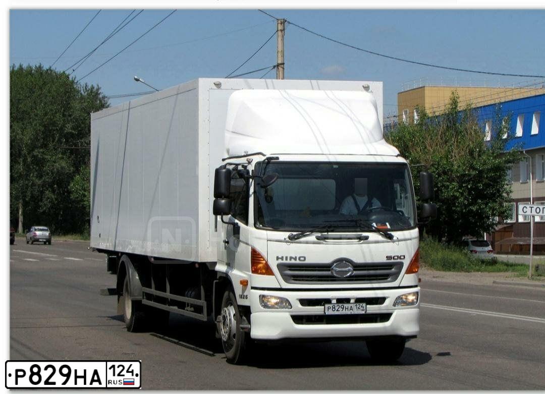 Фото автомобиля HINO 500-SERIE, 2015 — госномер К608НР124. Цвет: Белый
