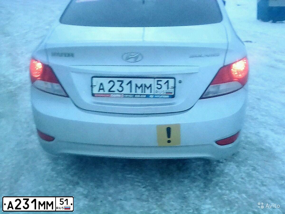 Фото автомобиля HYUNDAI SOLARIS, 2012 — госномер А231ММ51. Цвет: Серебристый