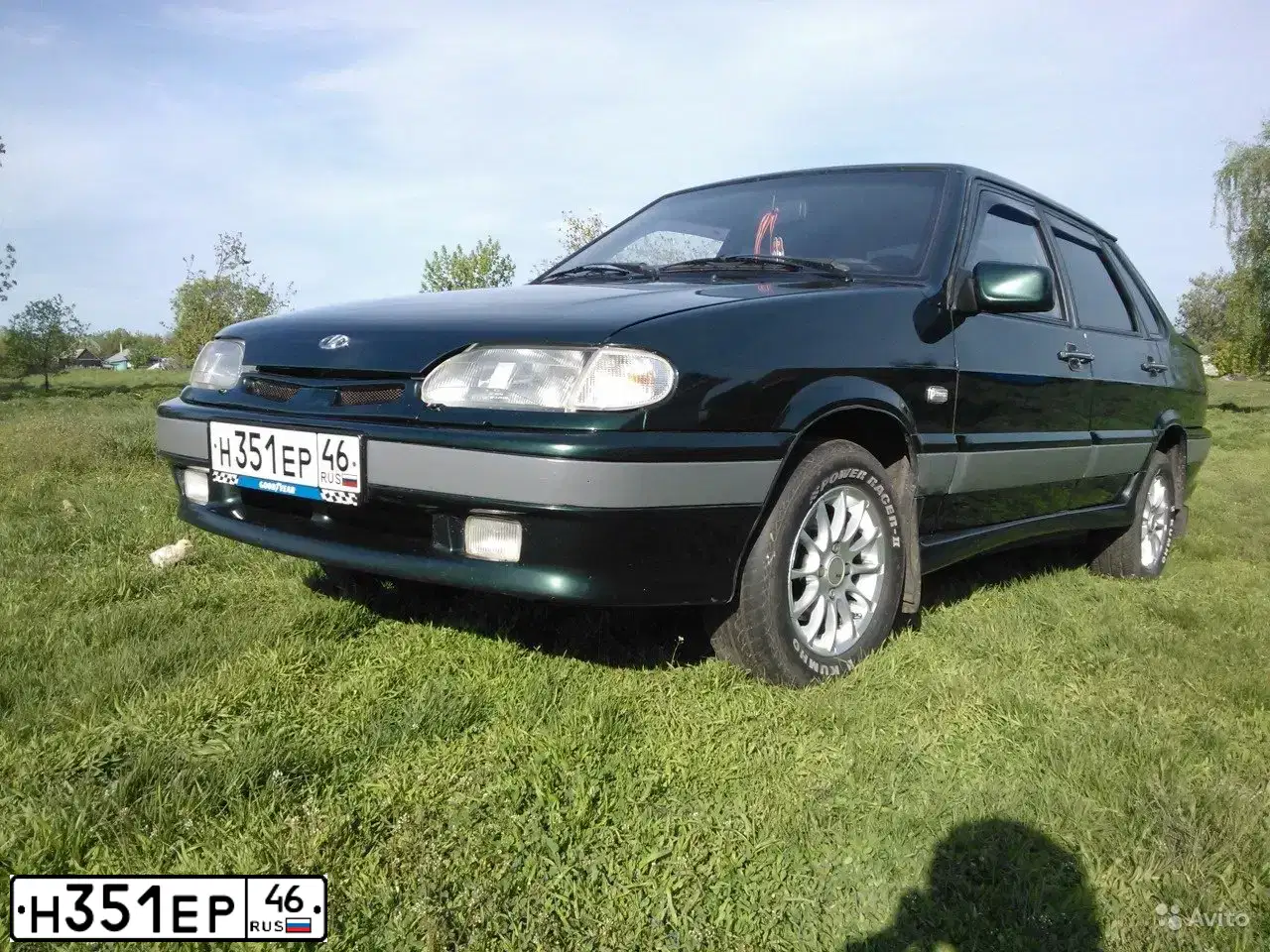 Фото автомобиля LADA 2115 SAMARA, 2004 — госномер Н351ЕР46. Цвет: Темно-зеленый