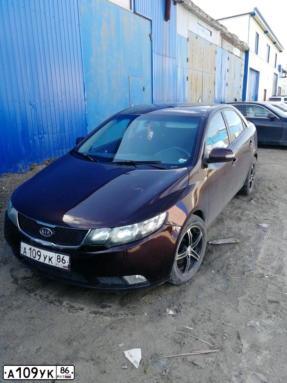 Фото автомобиля KIA CERATO, 2010 — госномер А109УК86. Цвет: ТЕМНО-ВИШНЕВЫЙ