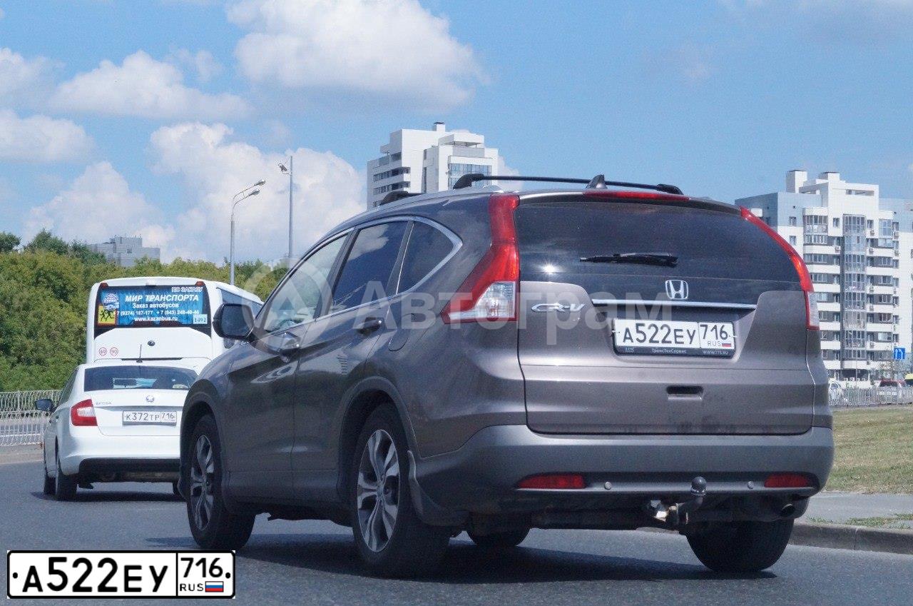 Фото автомобиля HONDA CR-V, 2013 — госномер А522ЕУ716. Цвет: СЕРО-КОРИЧНЕВЫЙ