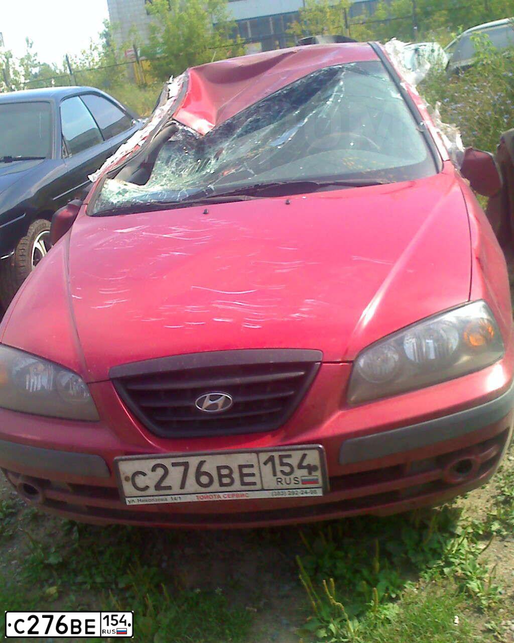 Фото автомобиля HYUNDAI ELANTRA, 2004 — госномер С276ВЕ154. Цвет: ВИШНЕВЫЙ