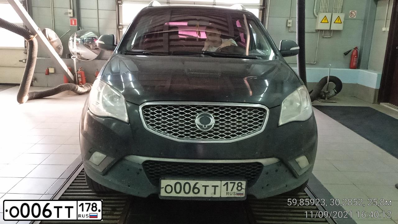 Фото автомобиля SSANGYONG ACTYON, 2013 — госномер О006ТТ178. Цвет: ЧЕРНЫЙ