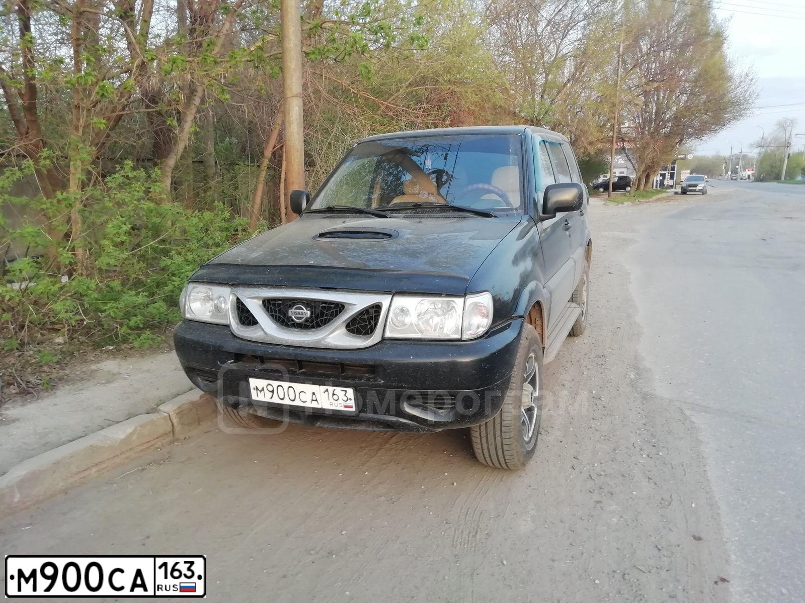 Фото автомобиля NISSAN TERRANO, 2000 — госномер М900СА163. Цвет: ЧЕРНЫЙ