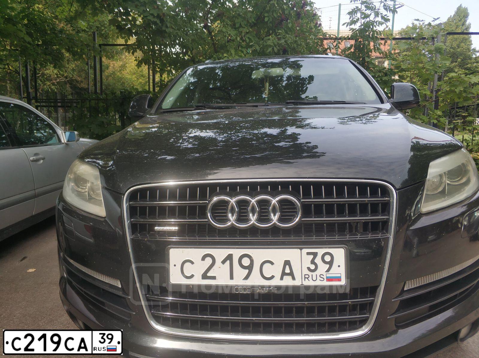 Фото автомобиля AUDI Q7, 2007 — госномер С219СА39. Цвет: ЧЕРНЫЙ