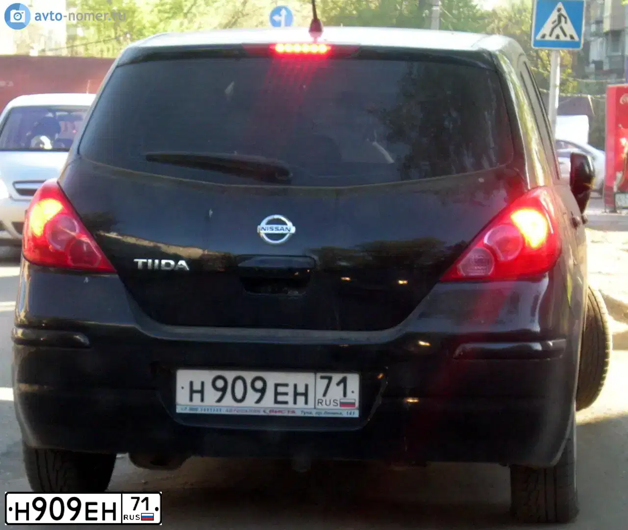 Фото автомобиля NISSAN TIIDA, 2007 — госномер О762МК71. Цвет: ЧЕРНЫЙ
