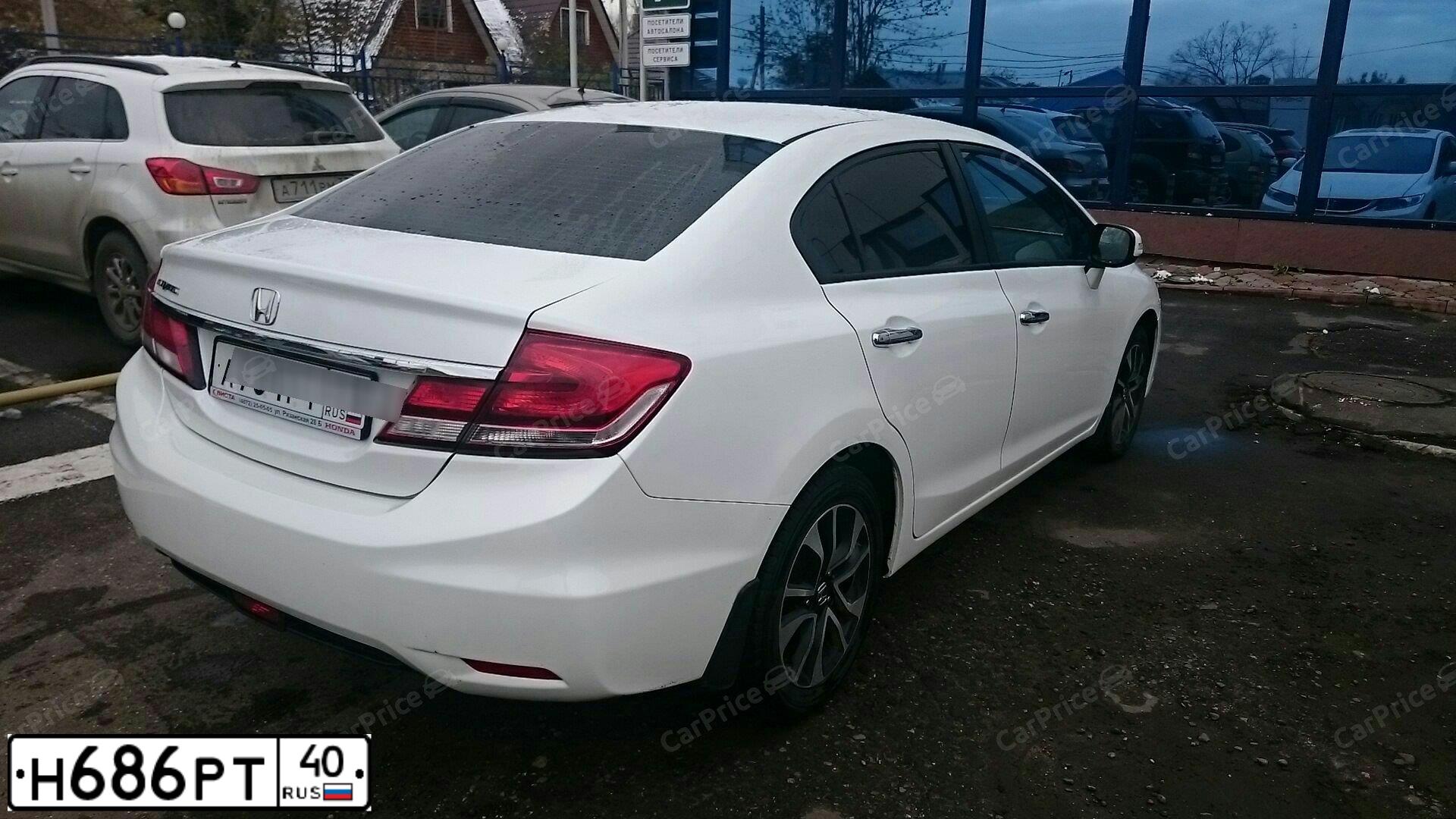 Фото автомобиля HONDA CIVIC, 2013 — госномер А784РТ37. Цвет: БЕЛЫЙ