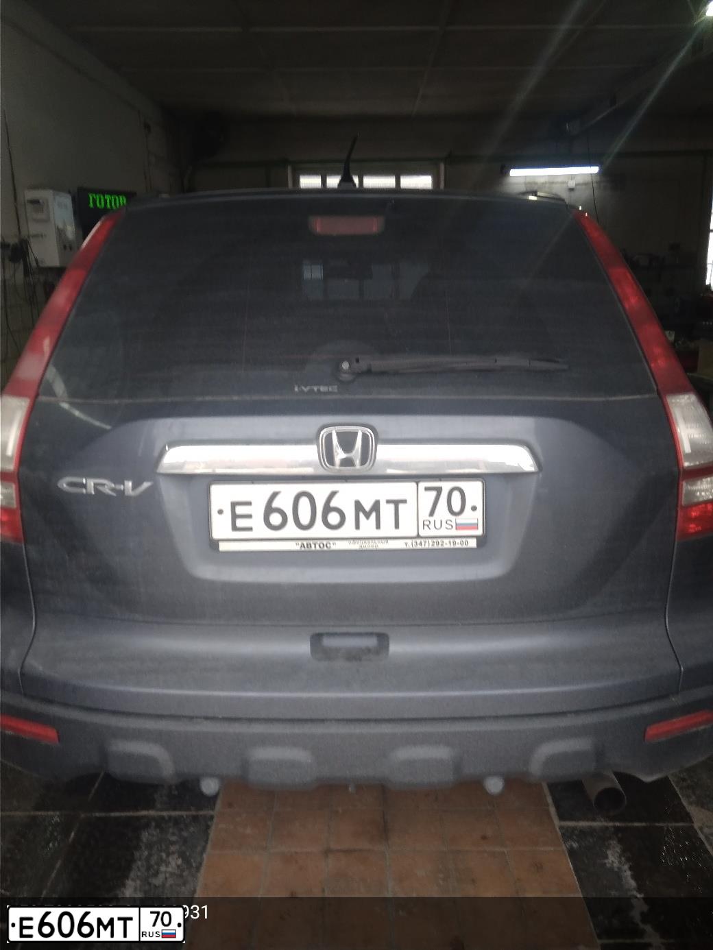 Фото автомобиля HONDA CR-V, 2008 — госномер Е550ТВ102. Цвет: ТЕМНО СЕРЫЙ
