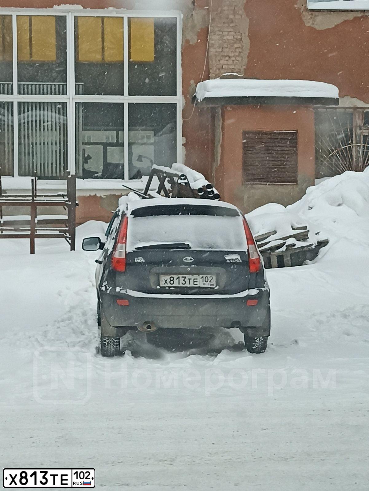 Фото автомобиля LADA KALINA, 2011 — госномер М358ТУ716. Цвет: Сине-Черный
