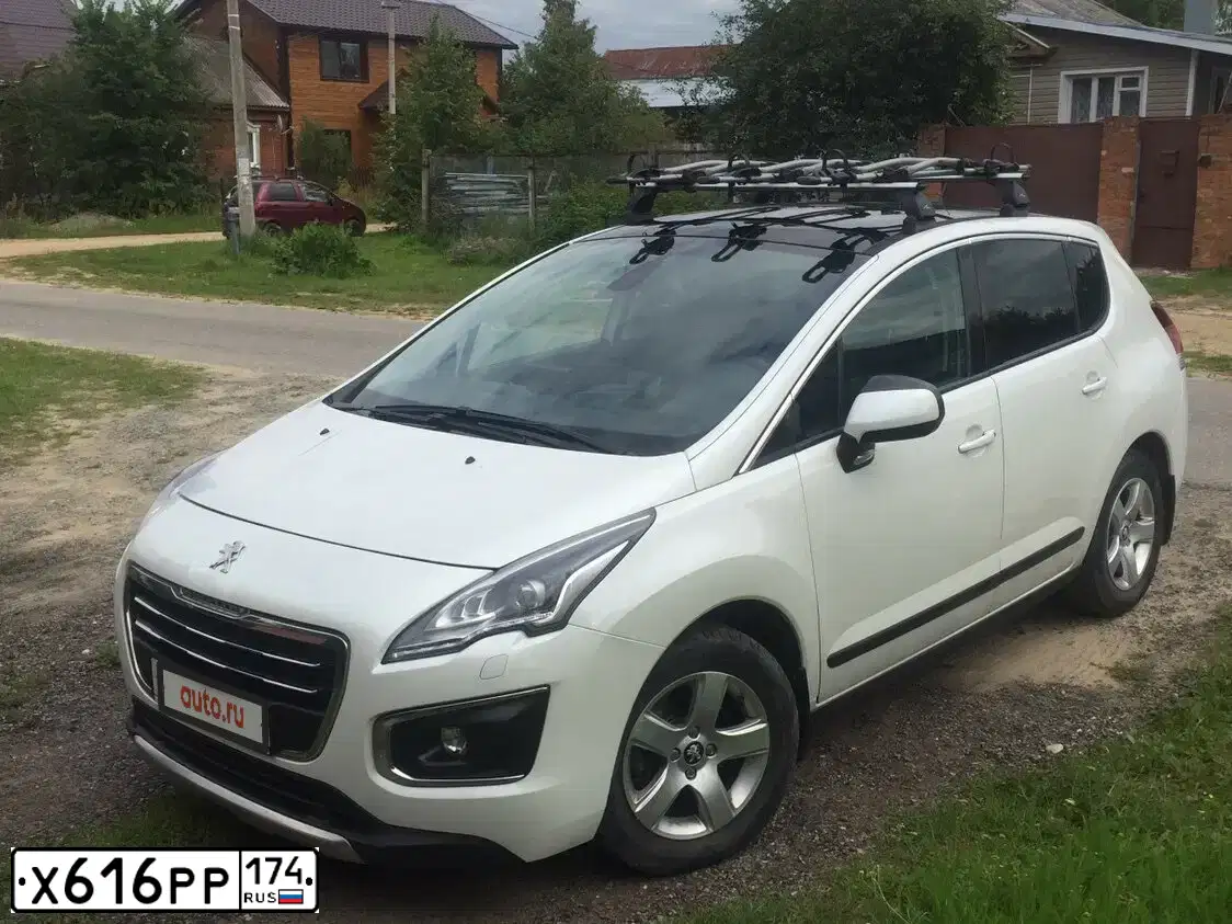 Фото автомобиля PEUGEOT 3008, 2014 — госномер А579ТА69. Цвет: Белый черный 