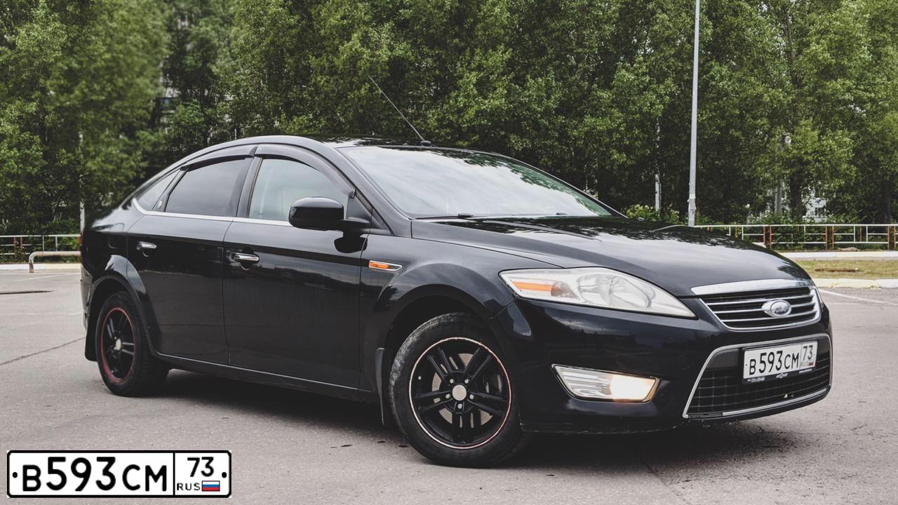 Фото автомобиля FORD MONDEO, 2008 — госномер В593СМ73. Цвет: ЧЕРНЫЙ