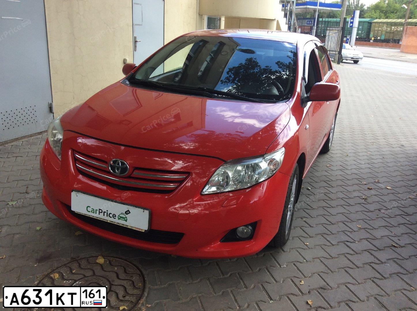 Фото автомобиля TOYOTA COROLLA, 2008 — госномер Х818ВК161. Цвет: Красный
