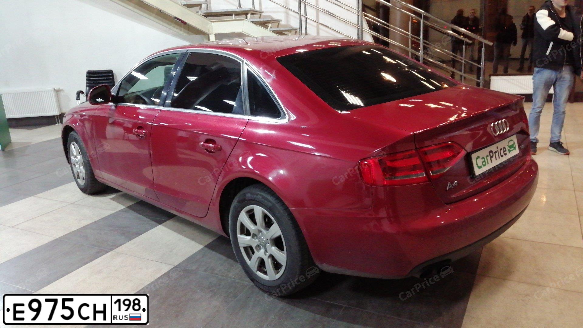 Фото автомобиля AUDI A4, 2009 — госномер Х830УА62. Цвет: ВИШНЕВЫЙ