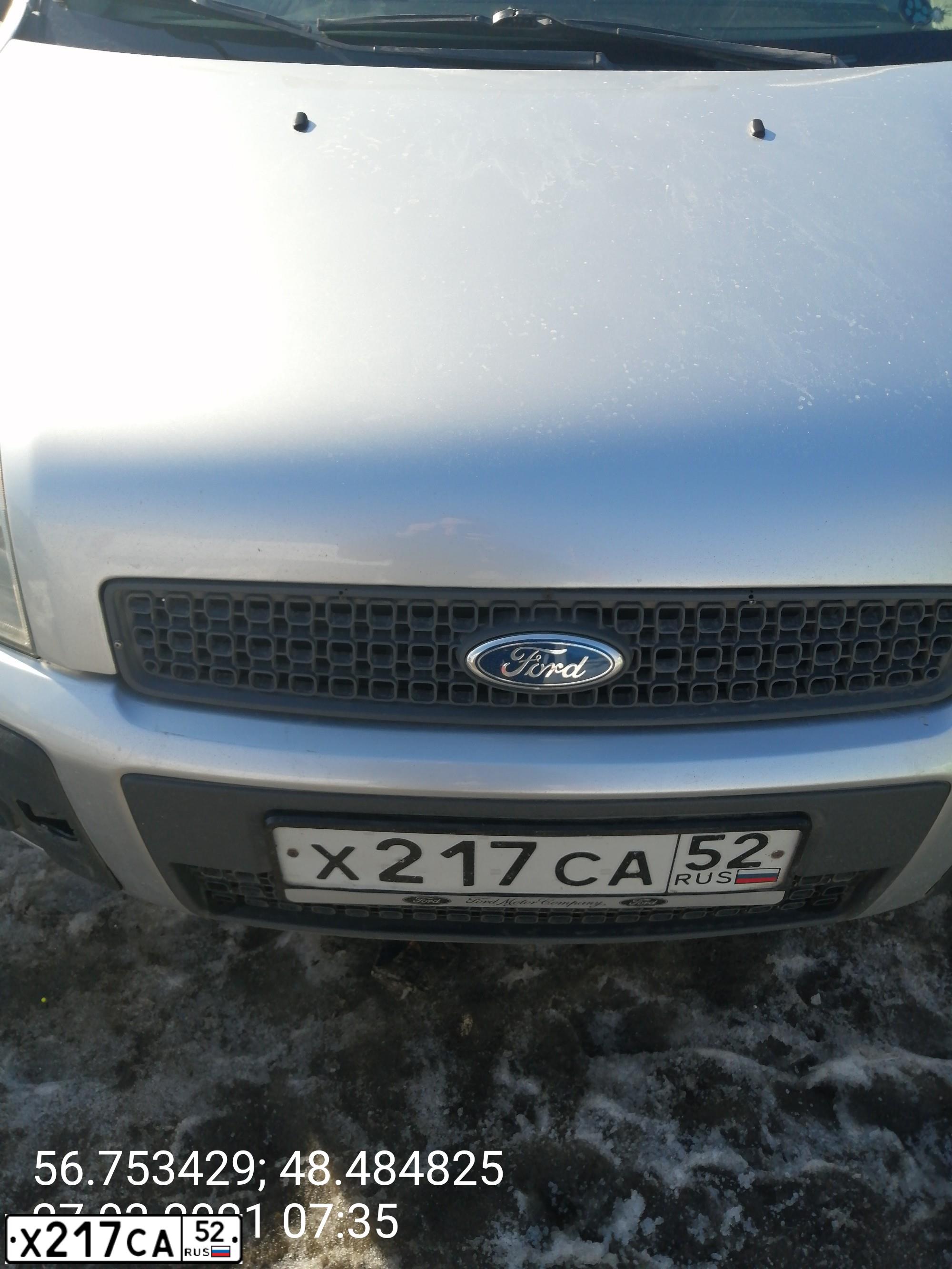 Фото автомобиля FORD FUSION, 2008 — госномер Х587ХА12. Цвет: Серебристый