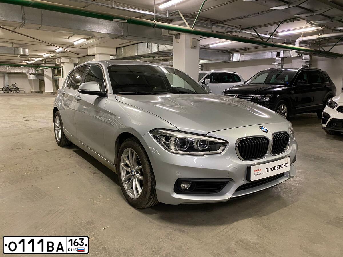 Фото автомобиля BMW SERIE 1, 2018 — госномер А167РН763. Цвет: Серебристый