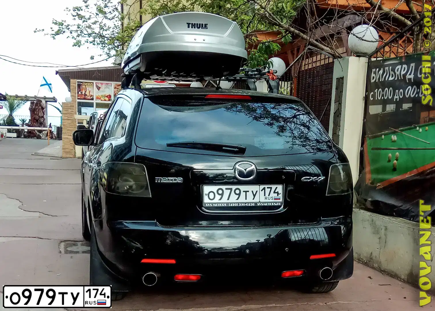 Фото автомобиля MAZDA CX-7, 2008 — госномер Е458СР57. Цвет: ЧЕРНЫЙ