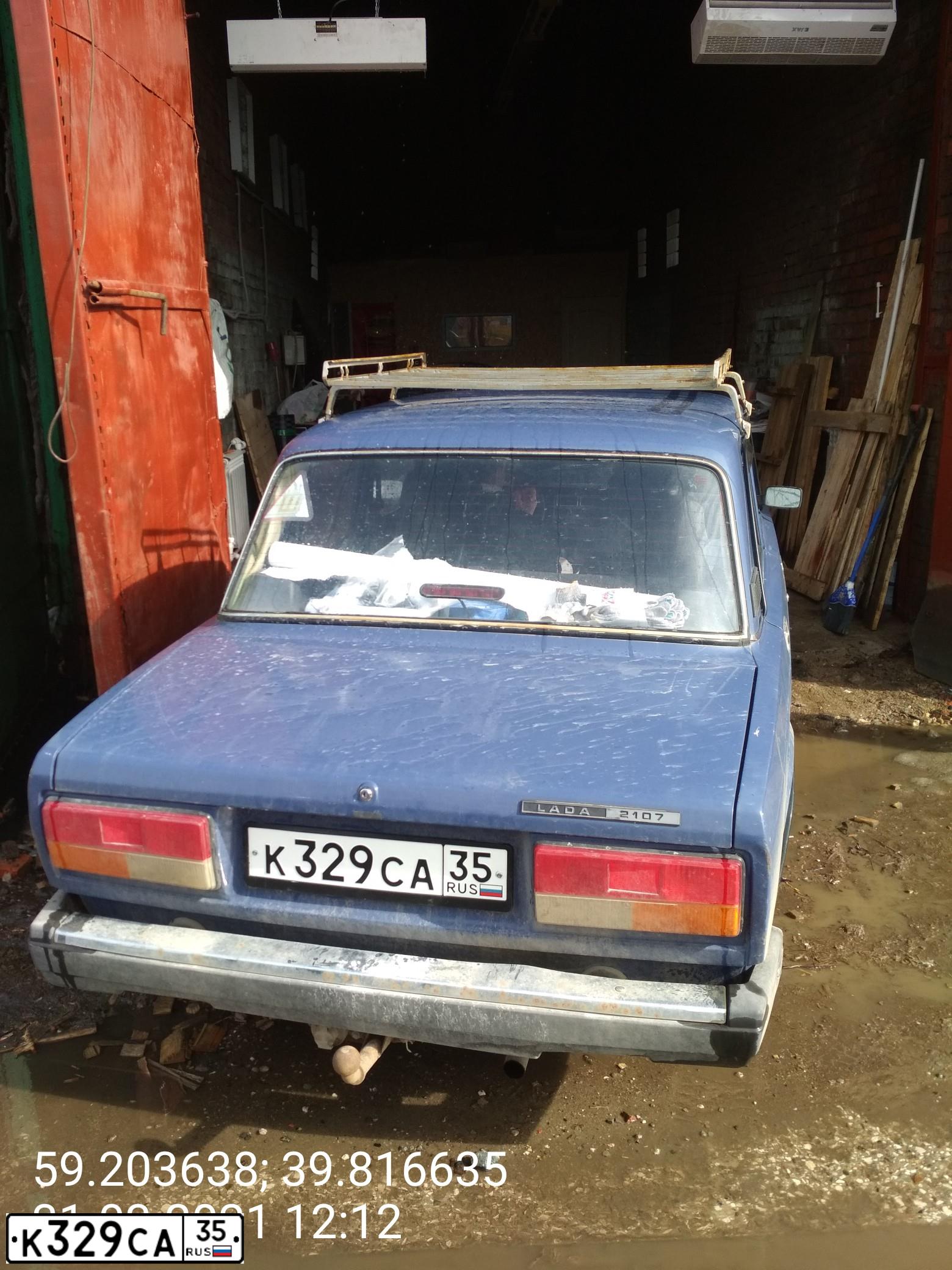 Фото автомобиля LADA 2107, 2006 — госномер К329СА35. Цвет: синий