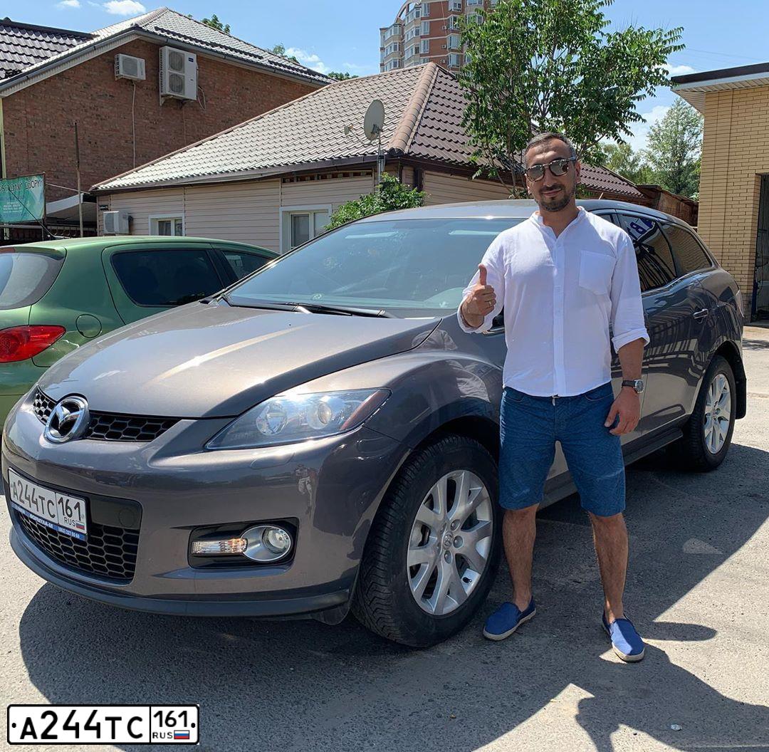 Фото автомобиля MAZDA CX-7, 2008 — госномер С686МТ152. Цвет: Серый