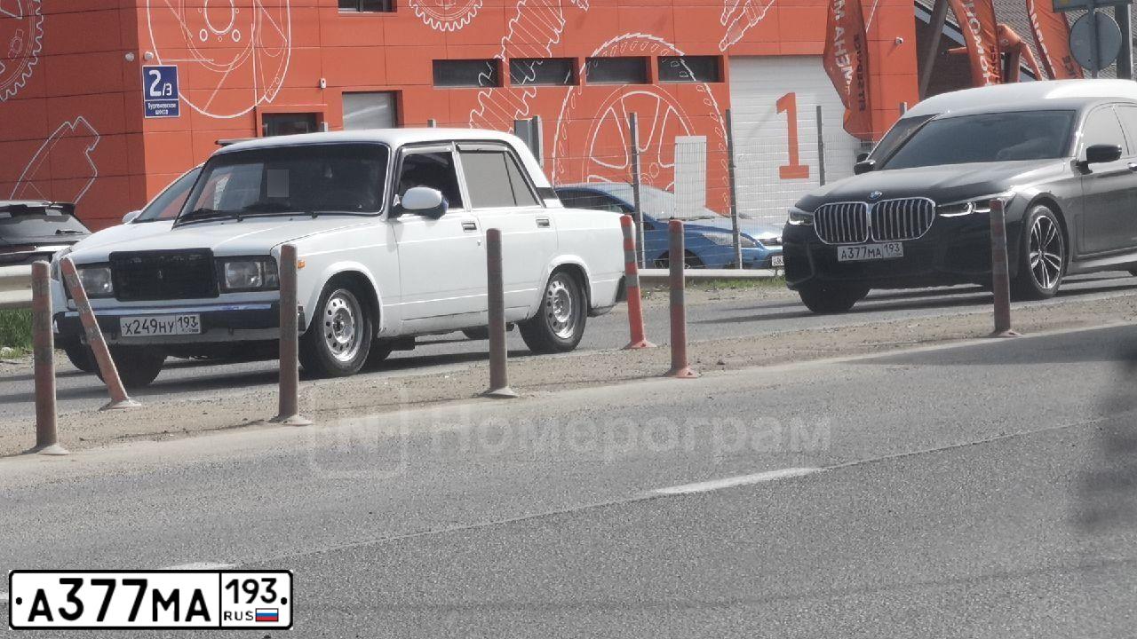 Фото автомобиля BMW SERIE 7, 2020 — госномер А377МА193. Цвет: ЧЕРНЫЙ
