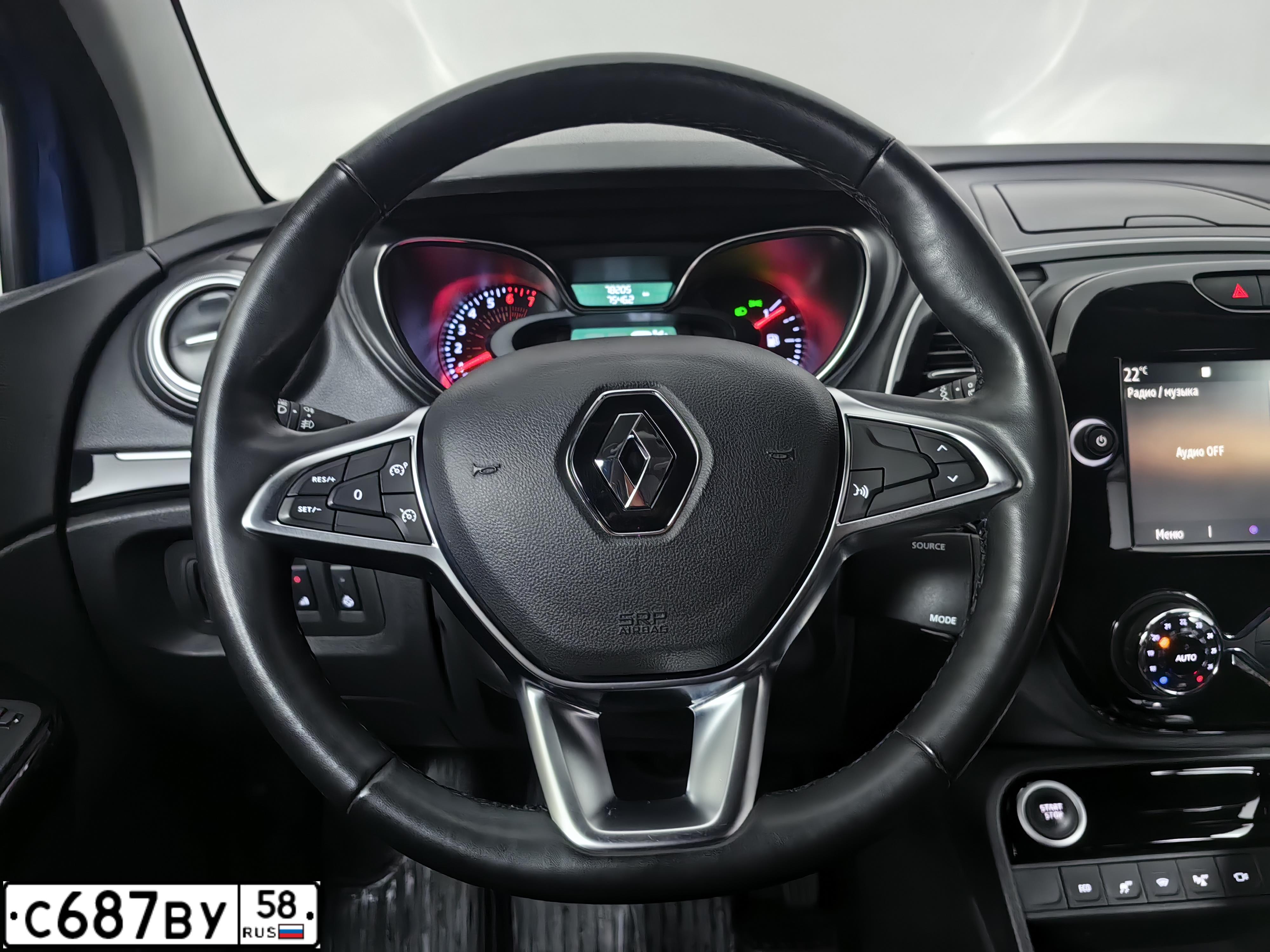 Фото автомобиля RENAULT KAPTUR, 2020 — госномер С687ВУ58. Цвет: синий черный