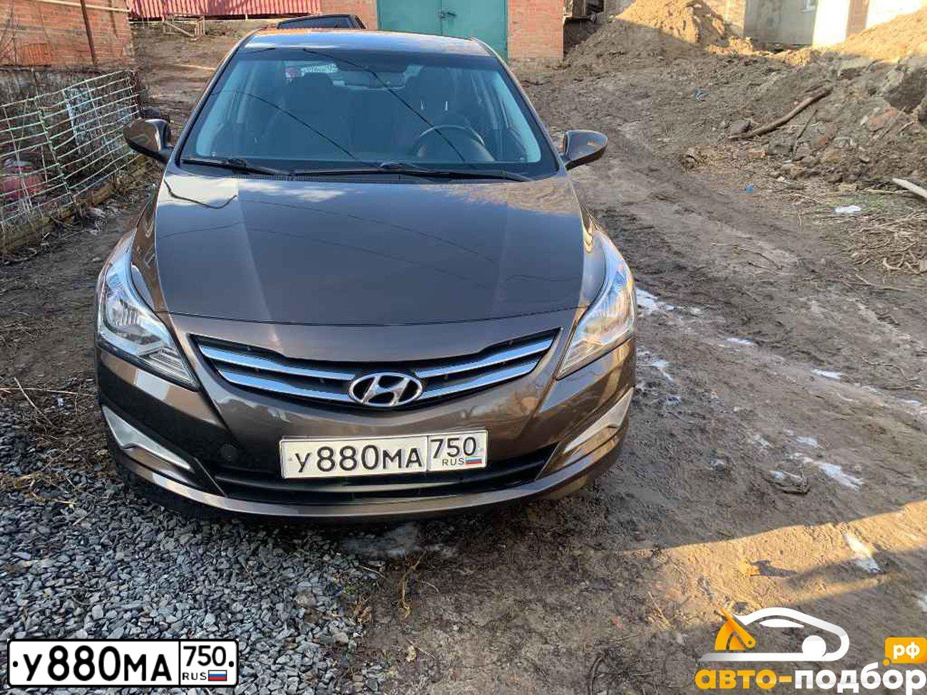 Фото автомобиля HYUNDAI SOLARIS, 2014 — госномер К339ЕА761. Цвет: Коричневый