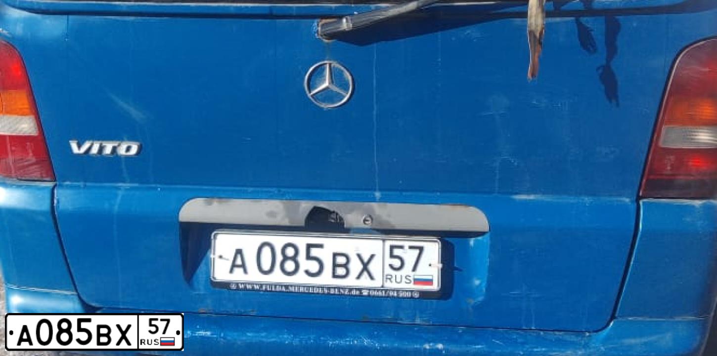 Фото автомобиля MERCEDES VITO, 1997 — госномер У320МУ71. Цвет: синий