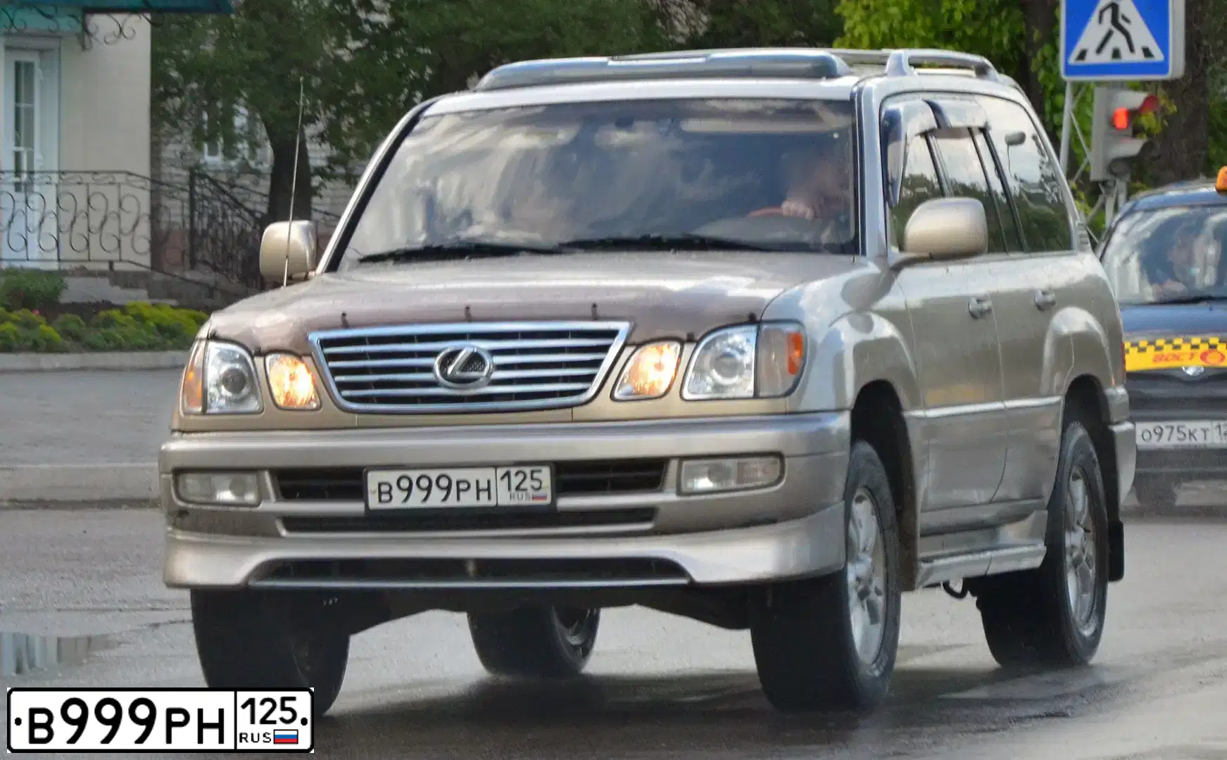 Фото автомобиля TOYOTA LANDCRUISER, 2000 — госномер В999РН125. Цвет: СЕРЫЙ