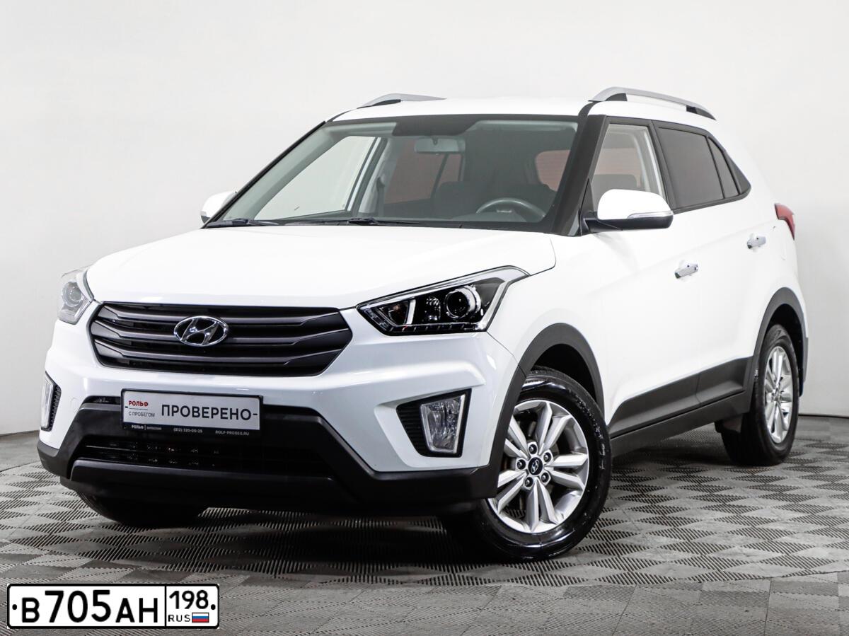 Фото автомобиля HYUNDAI CRETA, 2018 — госномер В705АН198. Цвет: БЕЛЫЙ