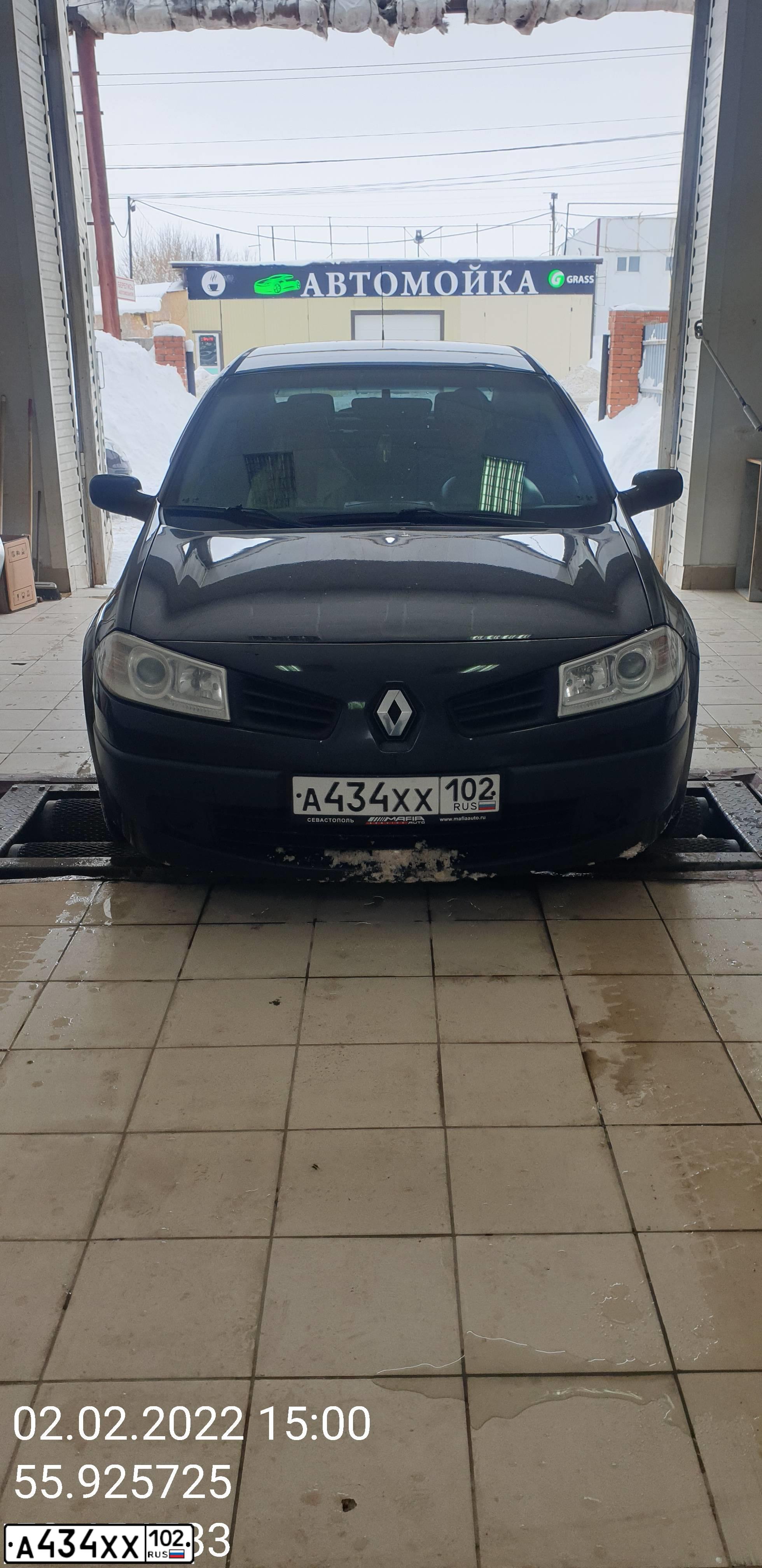 Фото автомобиля RENAULT MEGANE, 2007 — госномер А434ХХ102. Цвет: ЧЕРНЫЙ