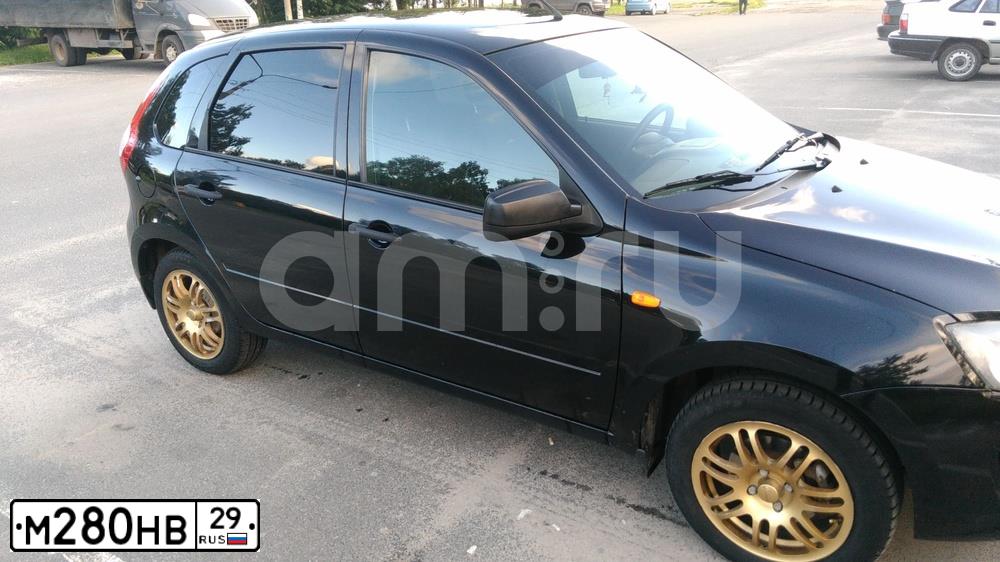 Фото автомобиля LADA 2192 KALINA, 2014 — госномер М280НВ29. Цвет: Сине-Черный