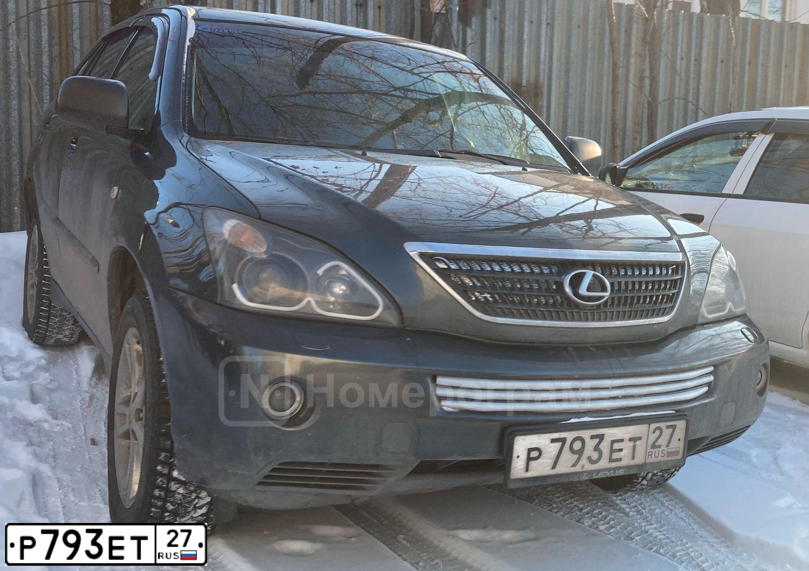 Фото автомобиля LEXUS RX, 2007 — госномер Р793ЕТ27. Цвет: ТЕМНО-СЕРЫЙ