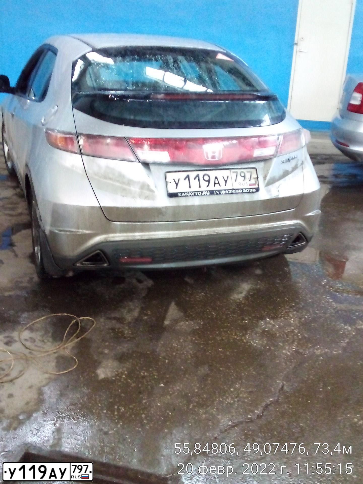 Фото автомобиля HONDA CIVIC, 2008 — госномер О147ЕТ716. Цвет: Серебристый