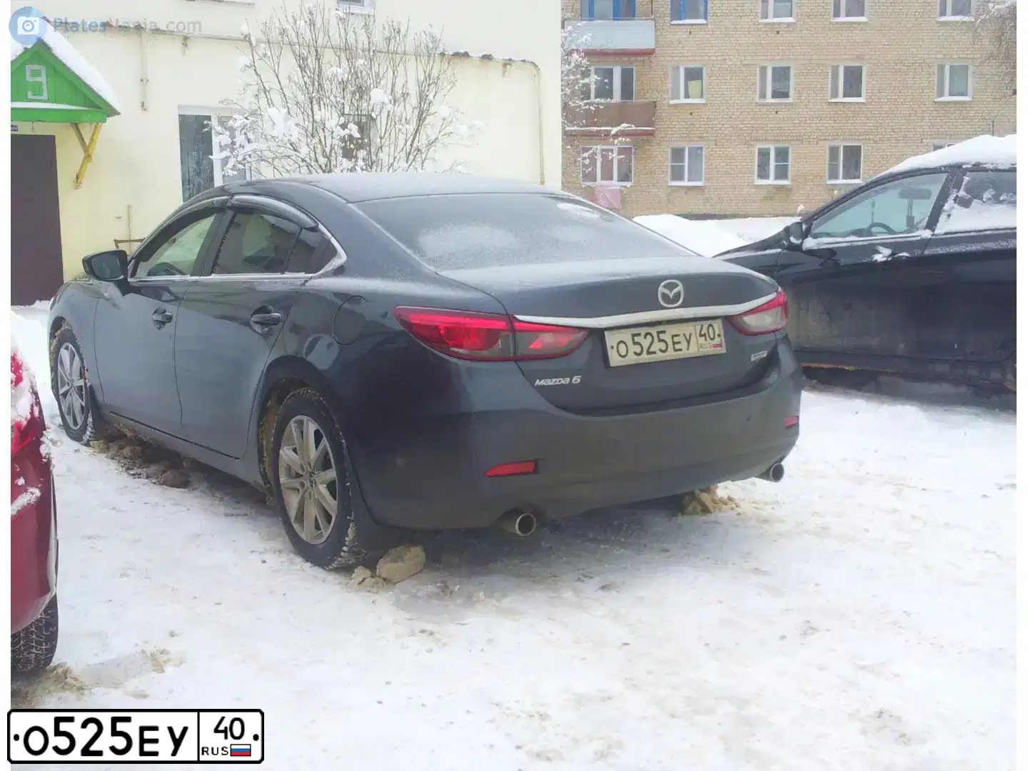 Фото автомобиля MAZDA 6, 2016 — госномер О525ЕУ40. Цвет: Серый