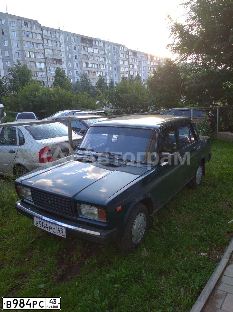 Фото автомобиля LADA 2107, 2007 — госномер У482РС43. Цвет: Темно-зеленый