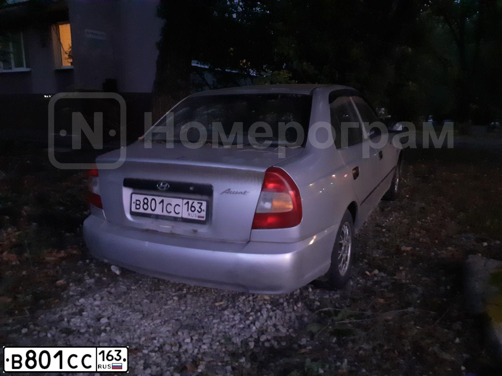 Фото автомобиля TAGAZ ACCENT, 2007 — госномер В801СС163. Цвет: СЕРЕБРИСТЫЙ