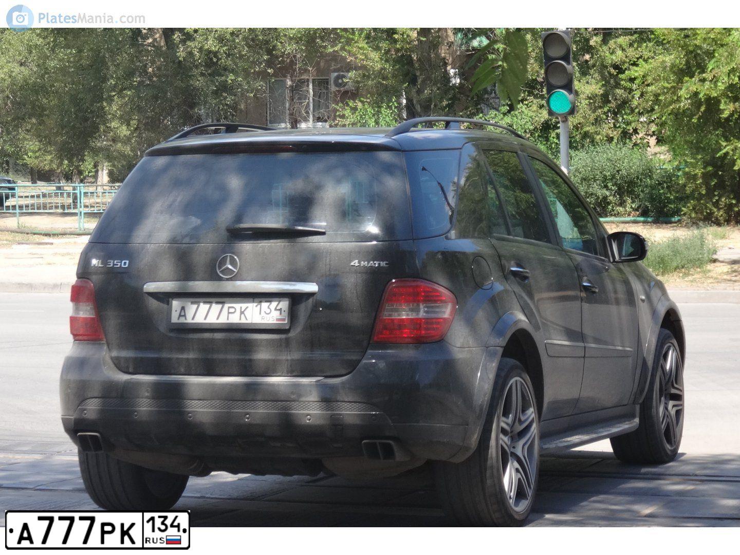 Фото автомобиля MERCEDES M-KLASSE, 2008 — госномер А777РК134. Цвет: ЧЕРНЫЙ