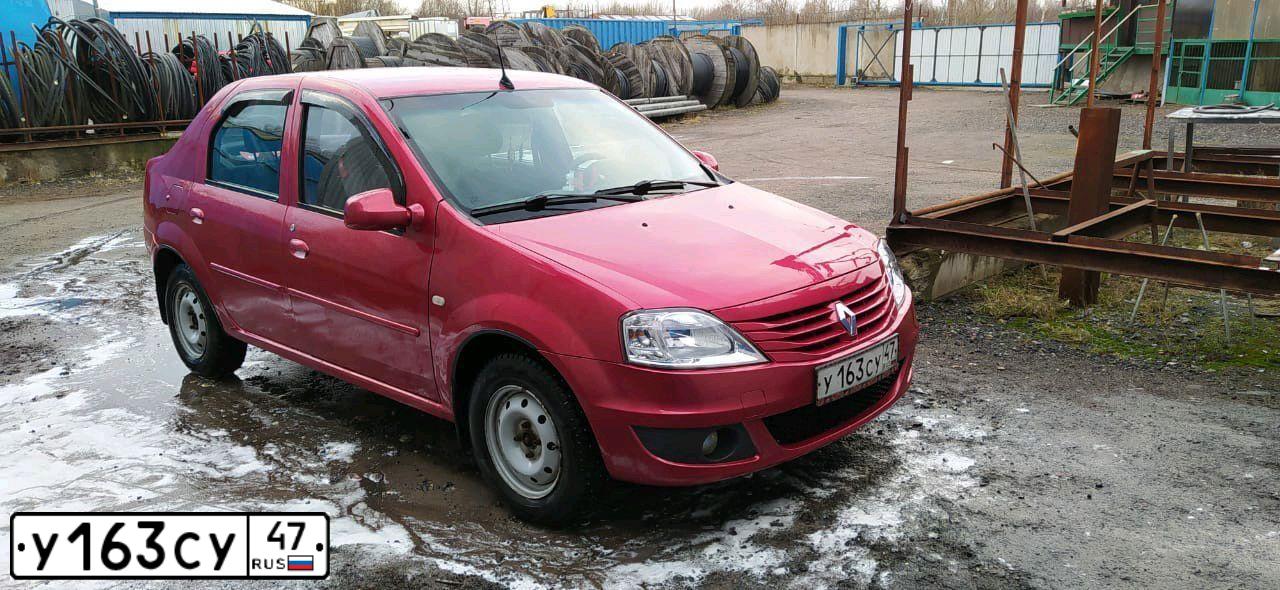 Фото автомобиля RENAULT LOGAN, 2012 — госномер К629НН198. Цвет: Красный