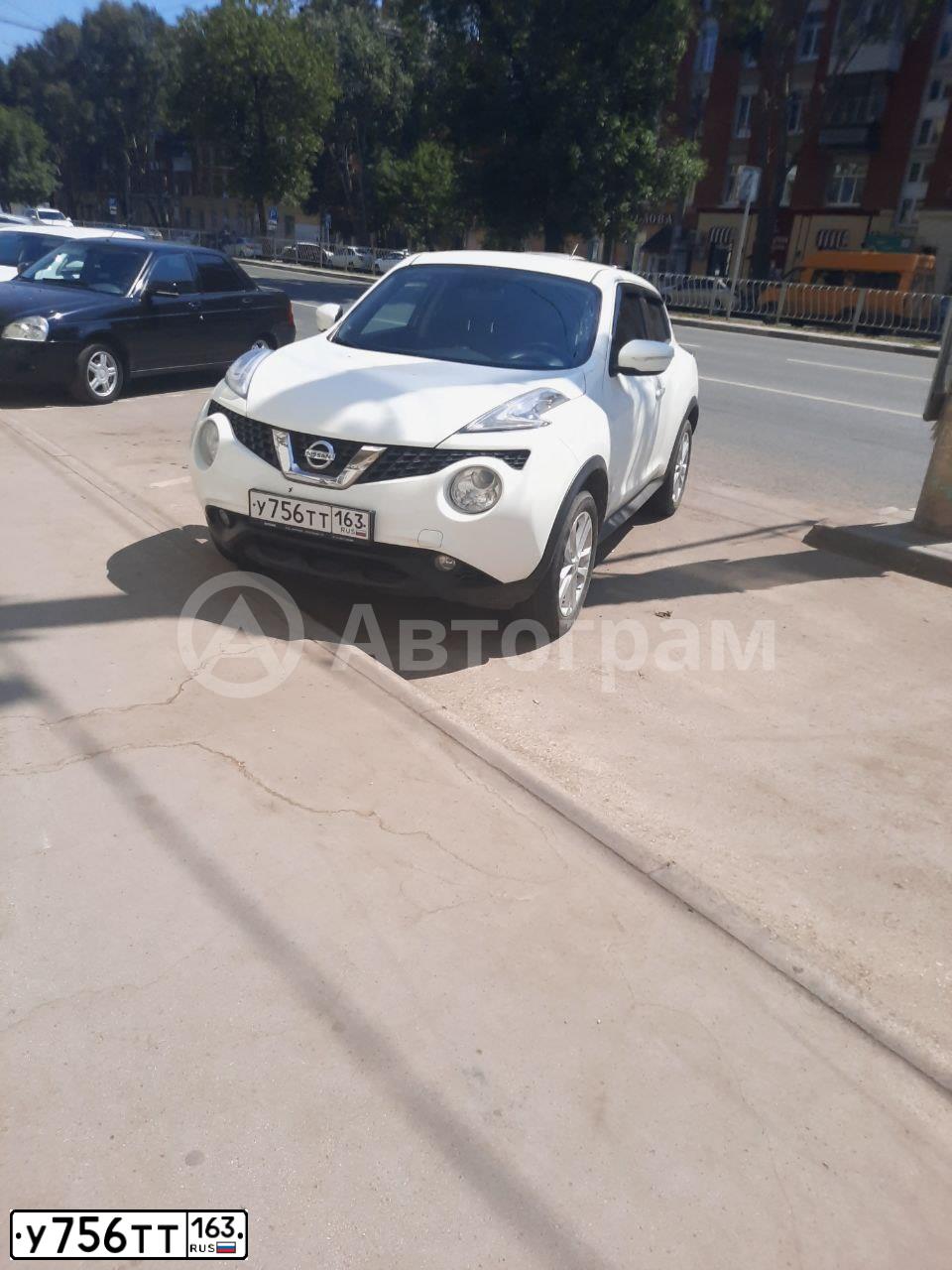 Фото автомобиля NISSAN JUKE, 2014 — госномер У756ТТ163. Цвет: Белый