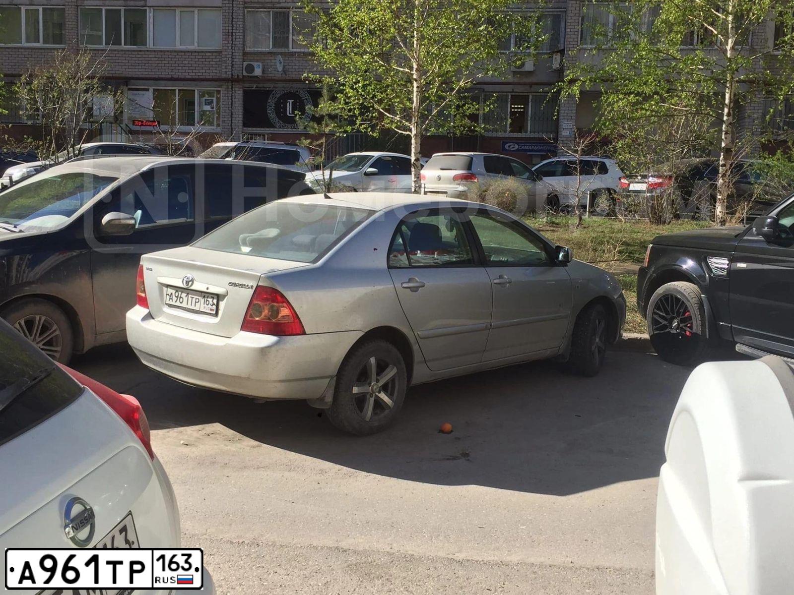 Фото автомобиля TOYOTA COROLLA, 2006 — госномер А961ТР163. Цвет: СЕРЕБРИСТЫЙ