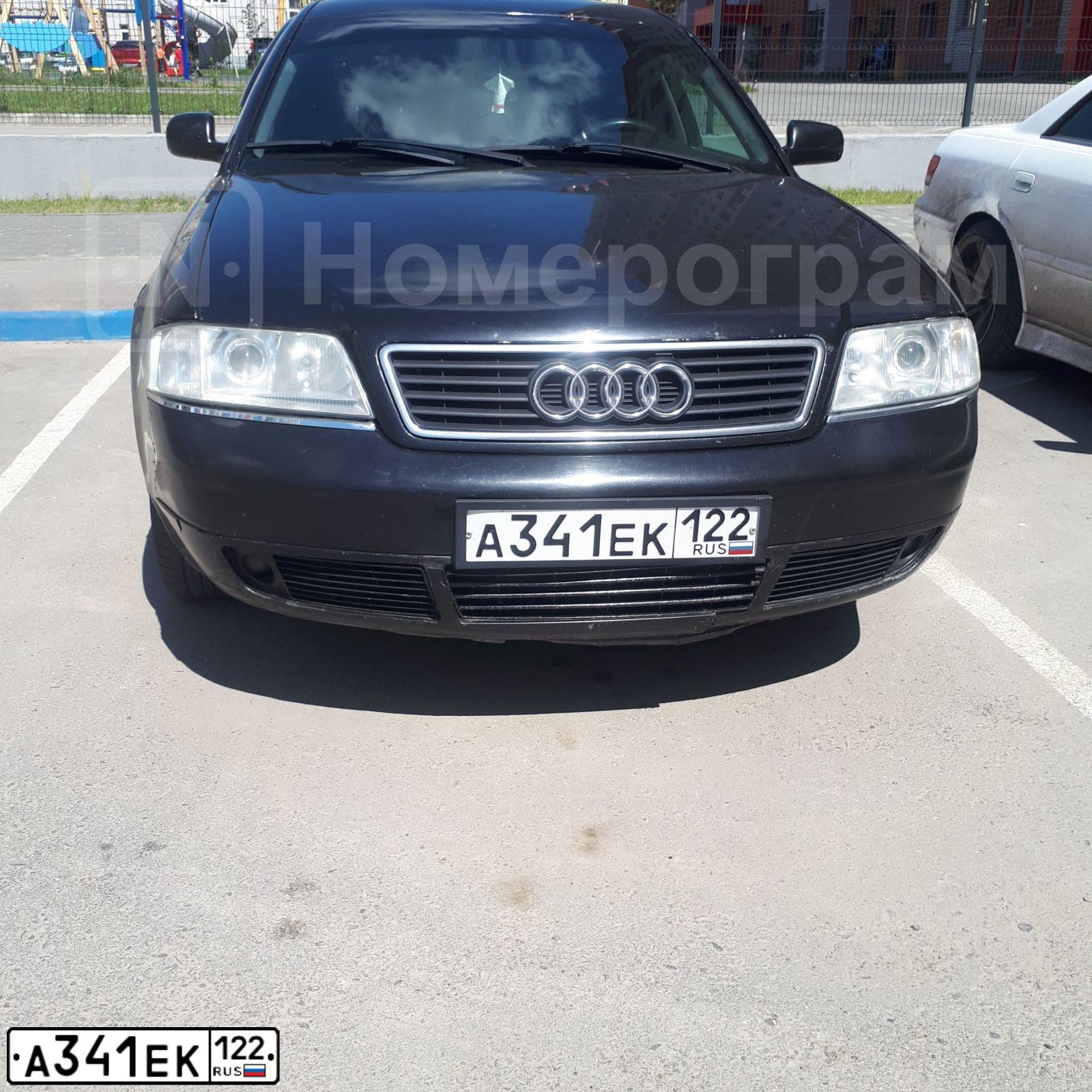 Фото автомобиля AUDI A6, 1998 — госномер А341ЕК122. Цвет: ЧЕРНЫЙ