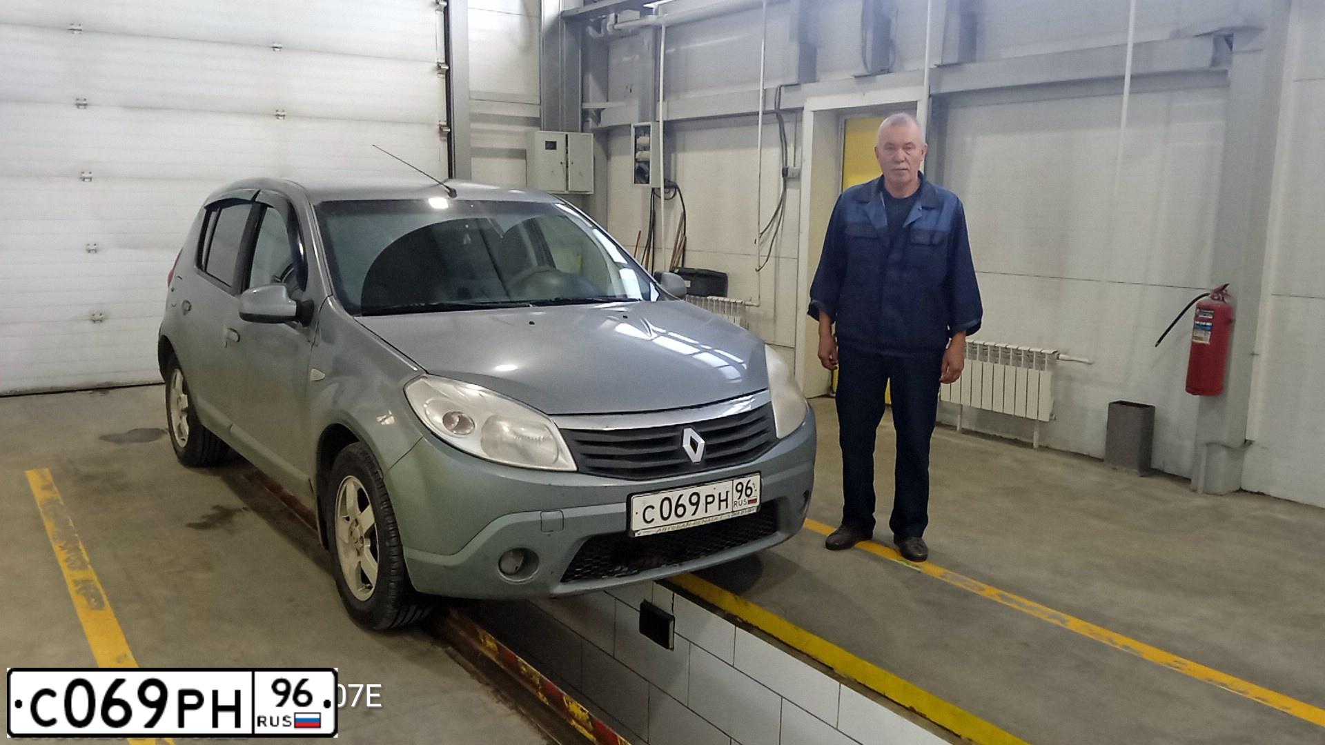 Фото автомобиля RENAULT SANDERO, 2011 — госномер С069РН96. Цвет: синий