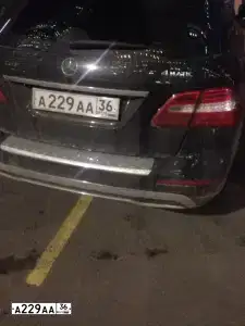 Фото автомобиля MERCEDES M-KLASSE, 2012 — госномер А229АА36. Цвет: ЧЕРНЫЙ
