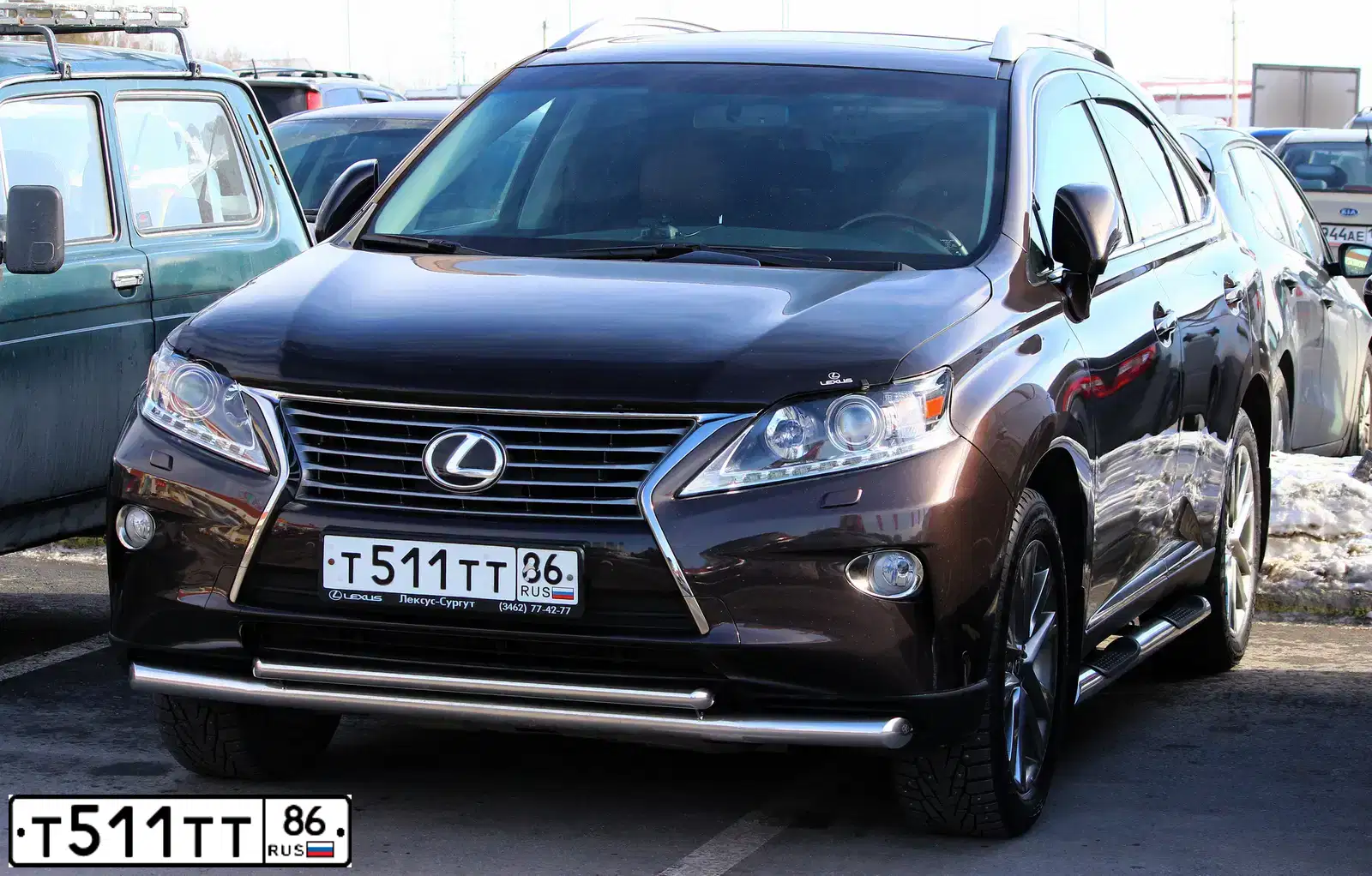 Фото автомобиля LEXUS RX, 2010 — госномер М350ВА186. Цвет: ТЕМНО-СЕРЫЙ
