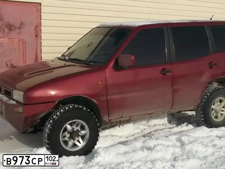 Фото автомобиля NISSAN TERRANO, 1997 — госномер В973СР102. Цвет: КРАСНЫЙ