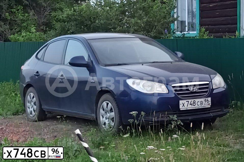 Фото автомобиля HYUNDAI ELANTRA, 2007 — госномер Х748СВ96. Цвет: ТЕМНО-СИНИЙ