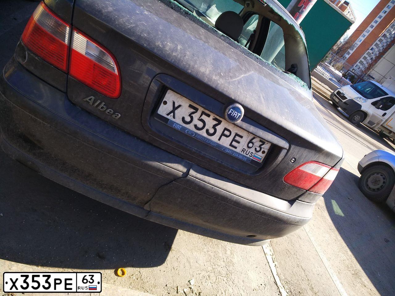 Фото автомобиля FIAT ALBEA, 2008 — госномер Х353РЕ63. Цвет: СЕРЫЙ