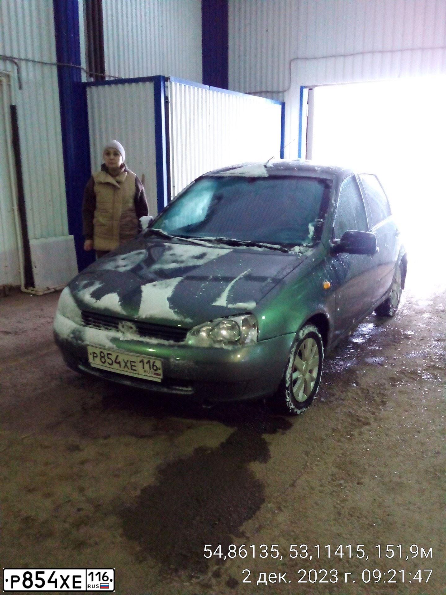 Фото автомобиля LADA 1119 KALINA, 2013 — госномер Р854ХЕ116. Цвет: Темно-серый металлик