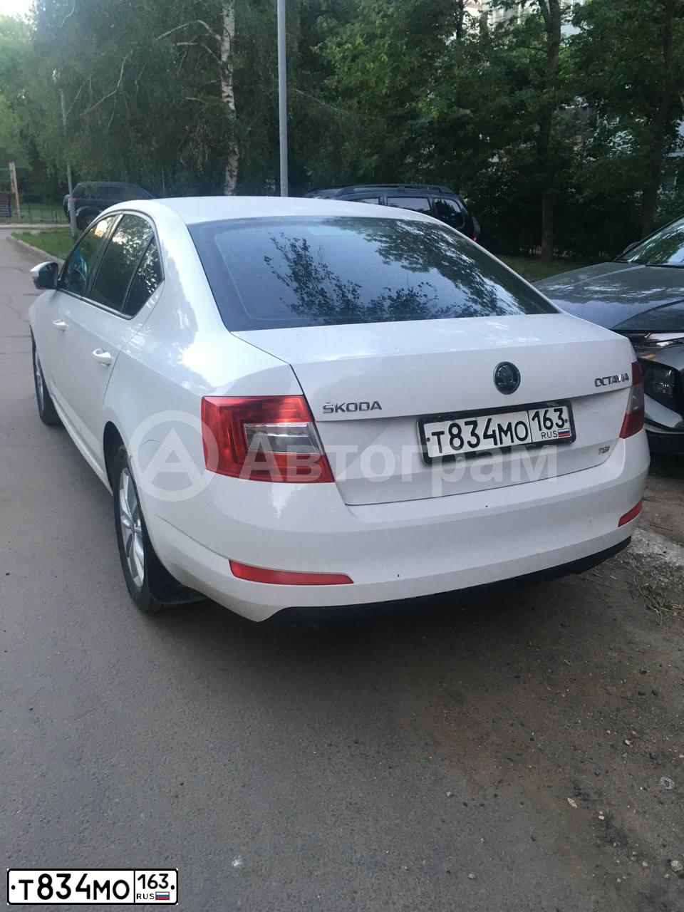 Фото автомобиля SKODA OCTAVIA, 2013 — госномер Т834МО163. Цвет: БЕЛЫЙ