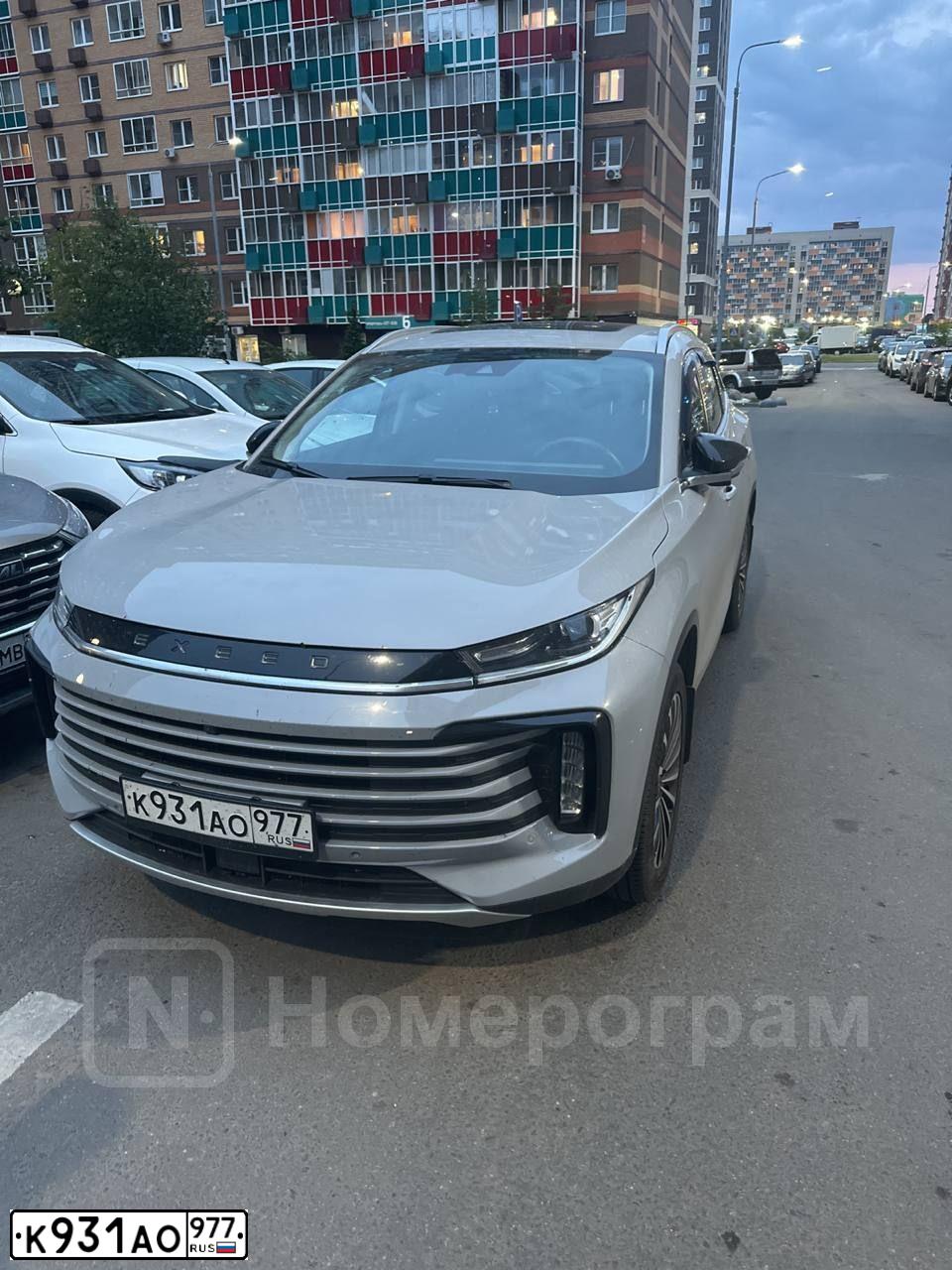 Фото автомобиля EXEED TXL, 2022 — госномер В379ВН977