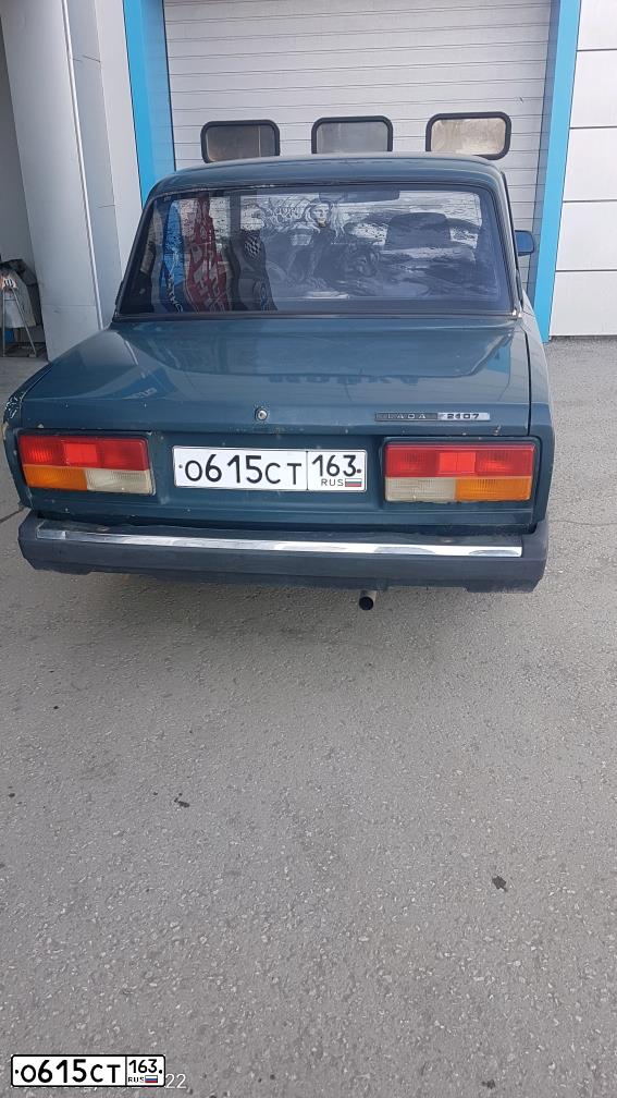 Фото автомобиля LADA 2107, 2005 — госномер О615СТ163. Цвет: СИНЕ-ЗЕЛЕНЫЙ